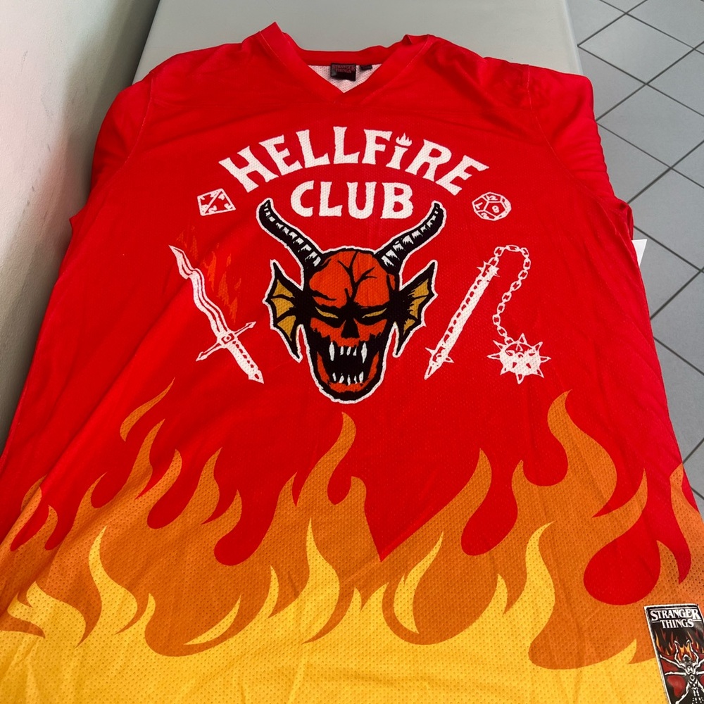 Hellfire Club Red and Orange Graphic Shirt